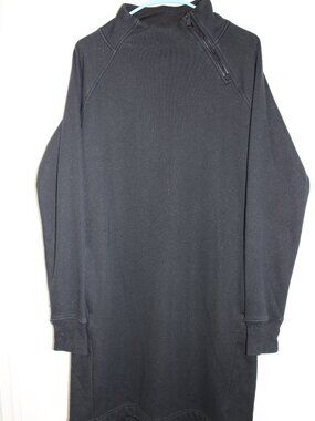 Women Athleta Cozy Karma Asymmetrical Zipper and Plush Interior Sweatshirt Dress